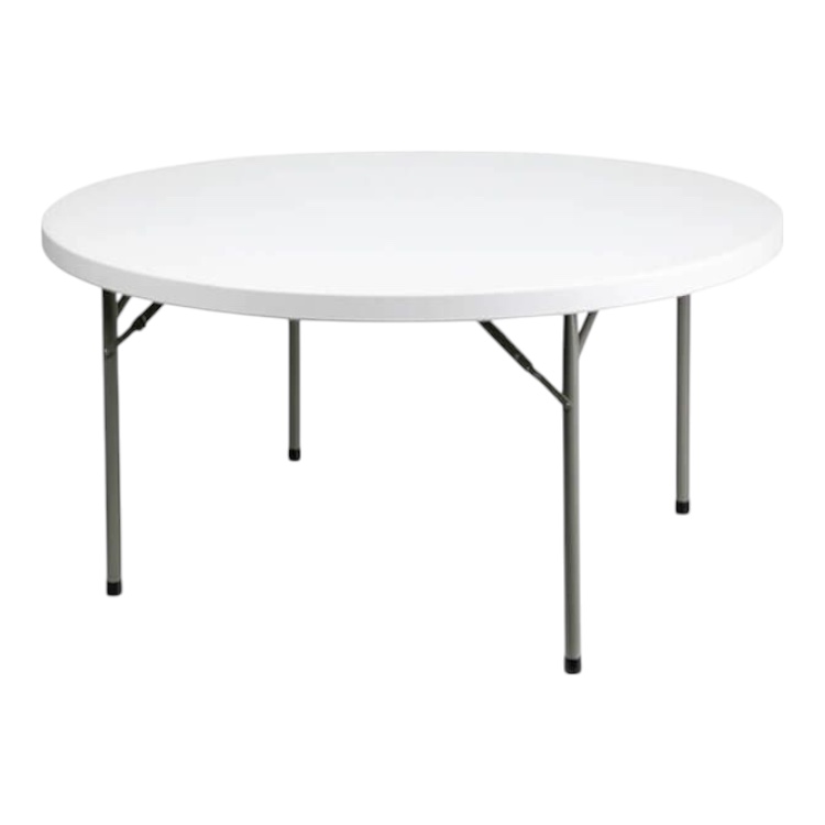 Plastic Round Banqueting Table, 6′ Diameter – W72″xH30″ (182x76cm)